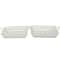 White Cotton Handmade Woven Storage Basket with Handles Set of 2 19", 18"